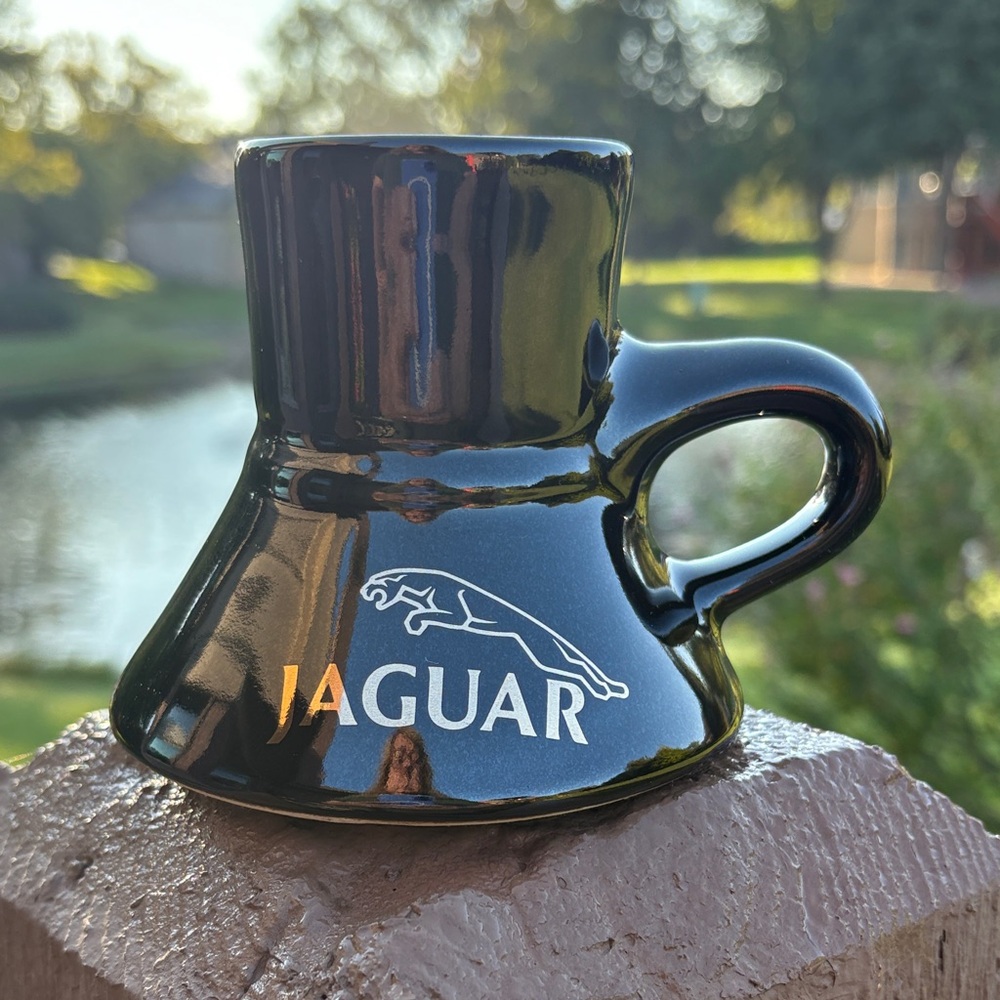 Jaguar Black Ceramic Coffee Mug Vintage Collectible With Jaguar Logo and Name